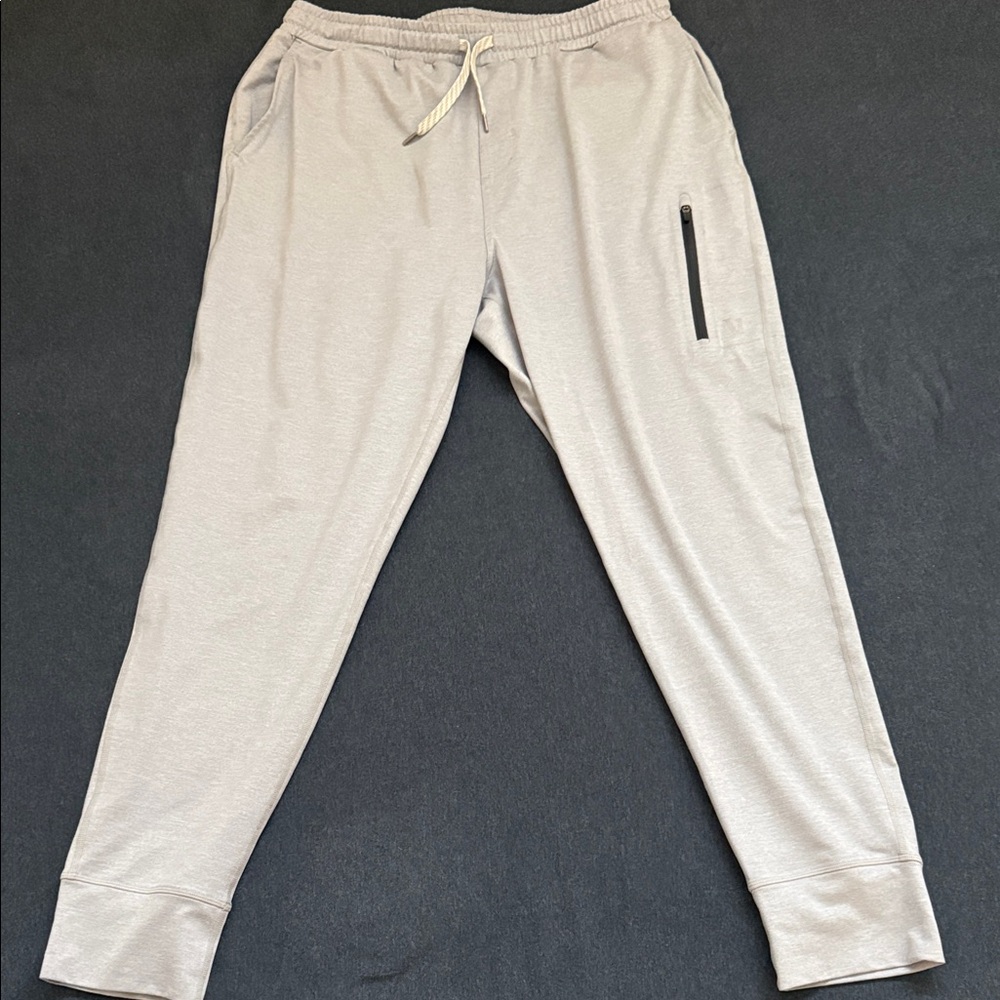 Vuori Light Gray Joggers with Zipper Pocket